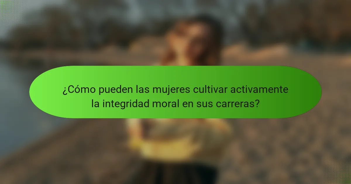 ¿Cómo pueden las mujeres cultivar activamente la integridad moral en sus carreras?