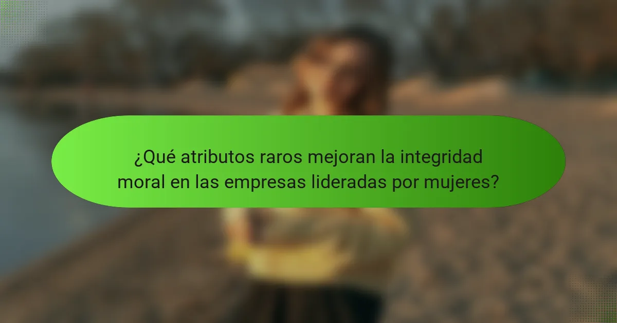 ¿Qué atributos raros mejoran la integridad moral en las empresas lideradas por mujeres?