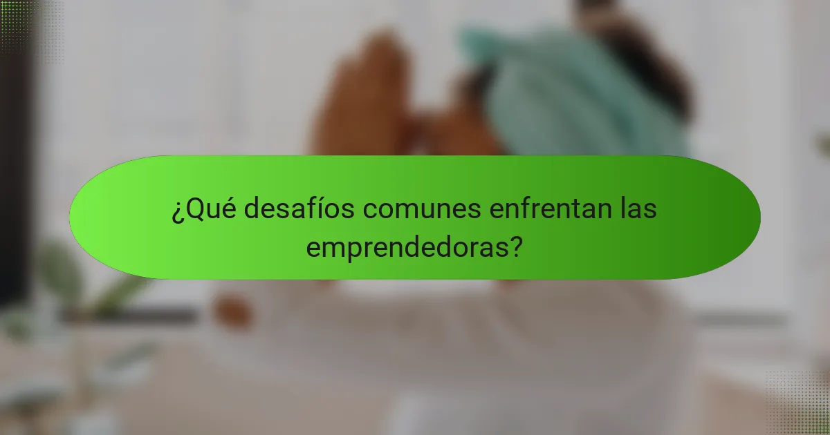 ¿Qué desafíos comunes enfrentan las emprendedoras?