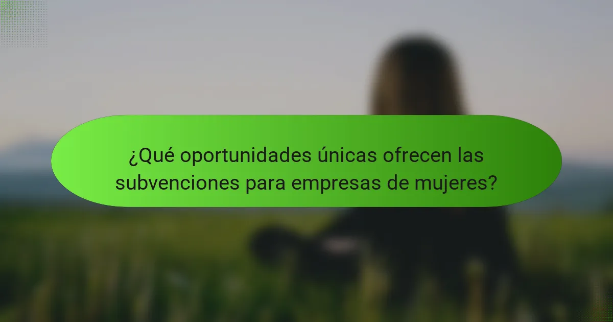 ¿Qué oportunidades únicas ofrecen las subvenciones para empresas de mujeres?