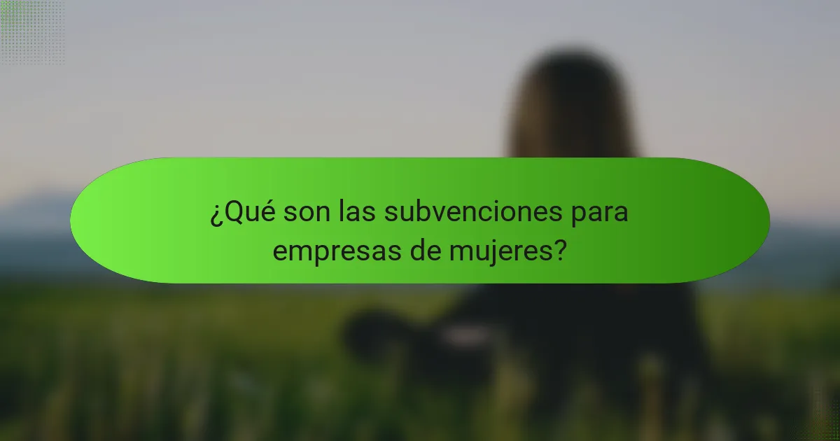 ¿Qué son las subvenciones para empresas de mujeres?